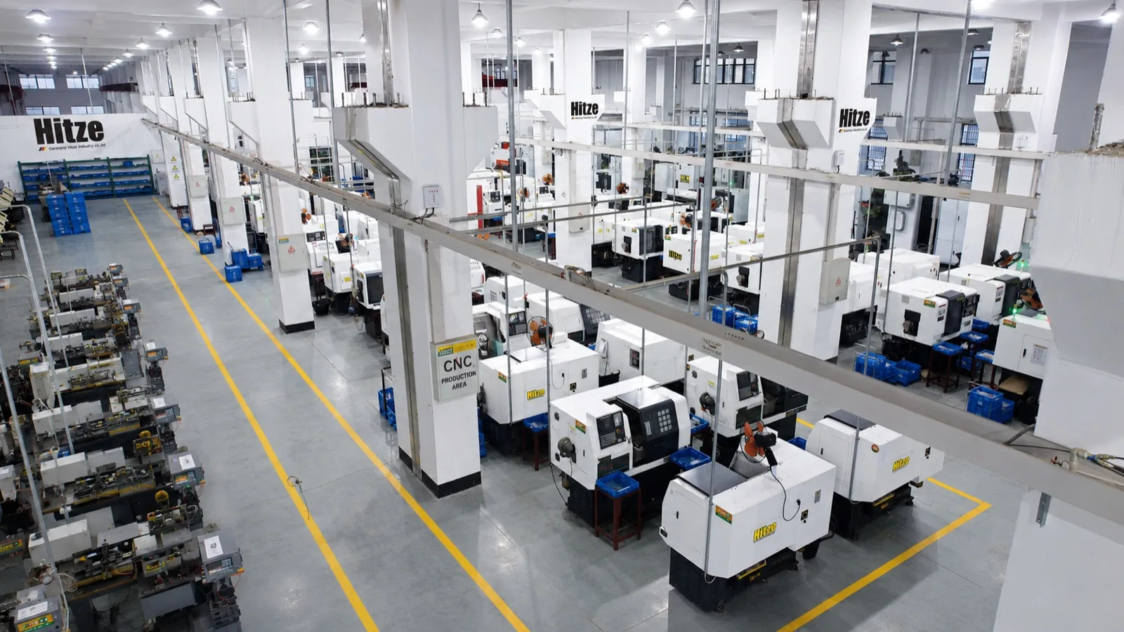 Hitze CNC machining hall where certified brass fittings are produced under German standards