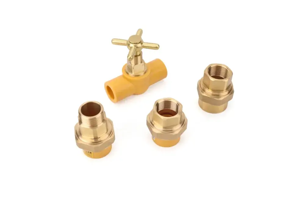 Hitze PP-R stop valve and brass union fittings set