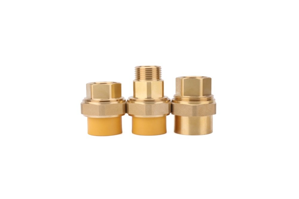 Hitze brass union adaptors from the complete piping system, one certified source