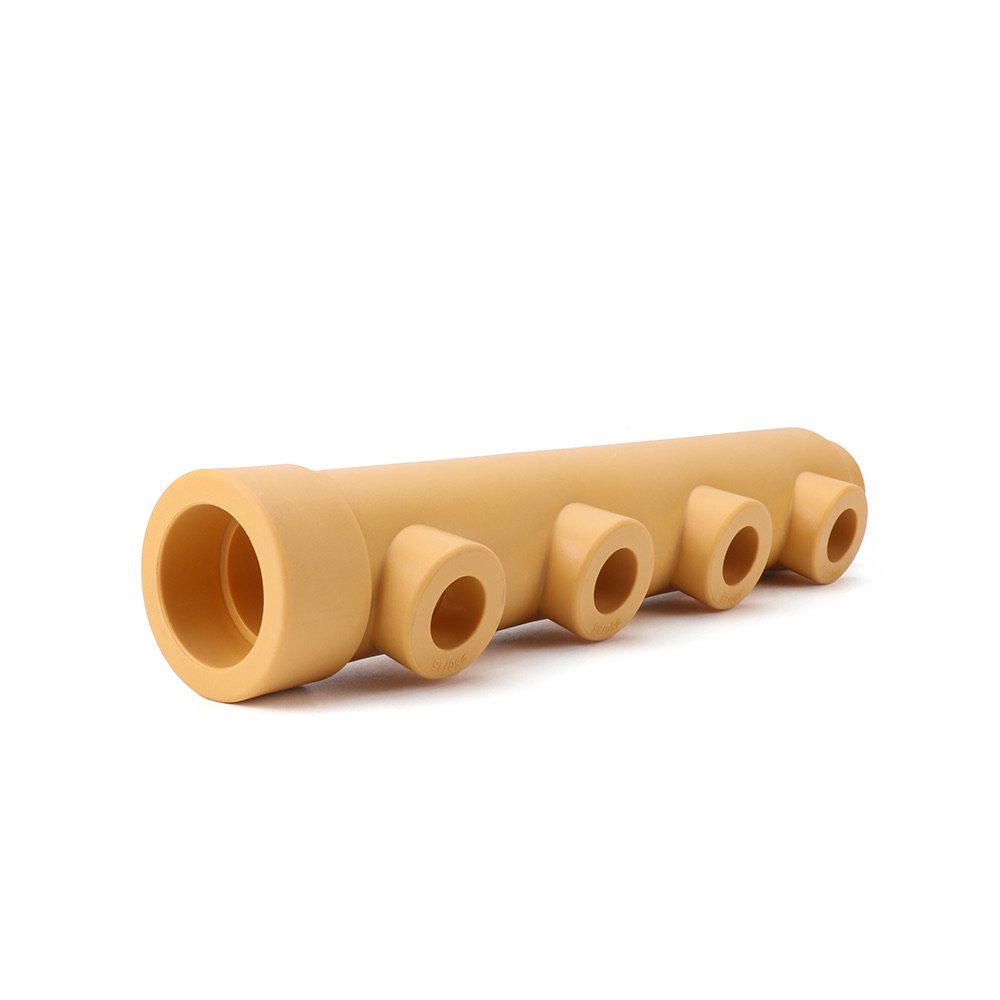 Hitze four-outlet distribution manifold for underfloor heating loops