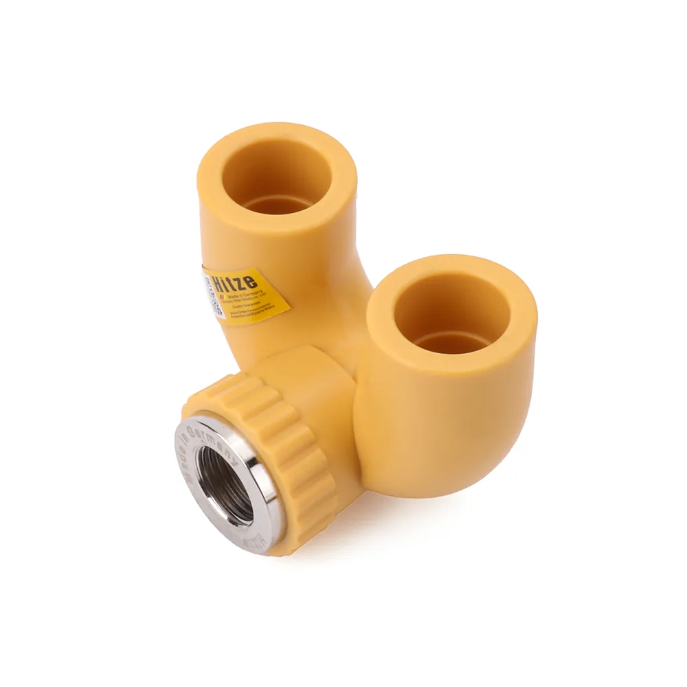 PP-R combination fitting with dual sockets and threaded port