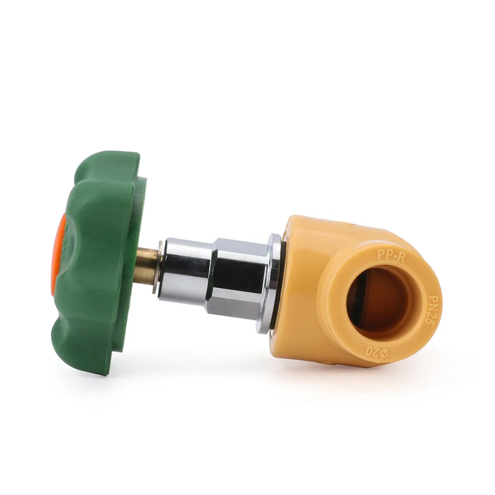 PPR stop valve lying on side showing markings