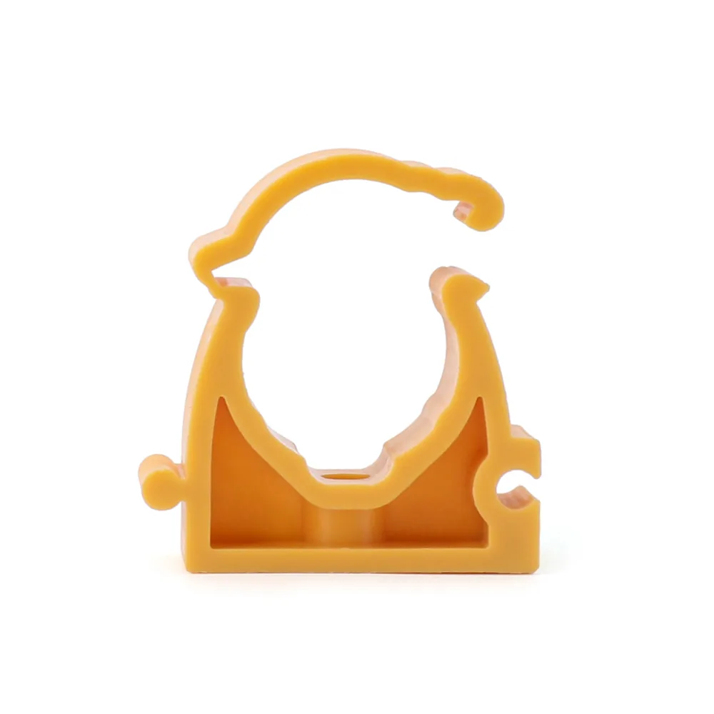 Snap-lock plastic PP-R pipe clip, front view
