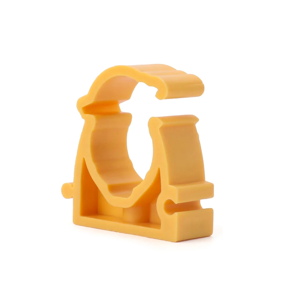 Yellow PPR pipe clamp, side profile