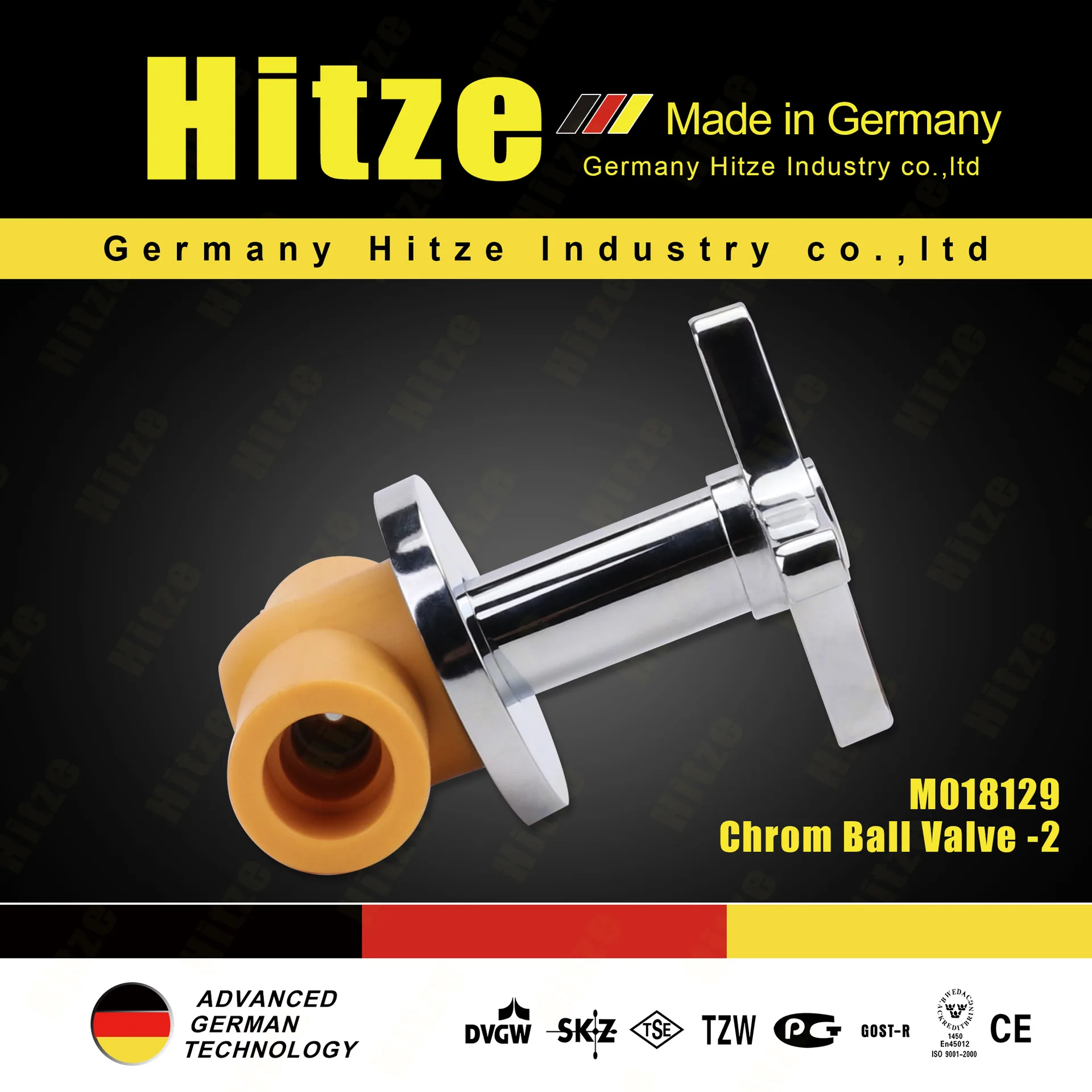 PP-R ball valve with chrome-plated lever handle catalog poster