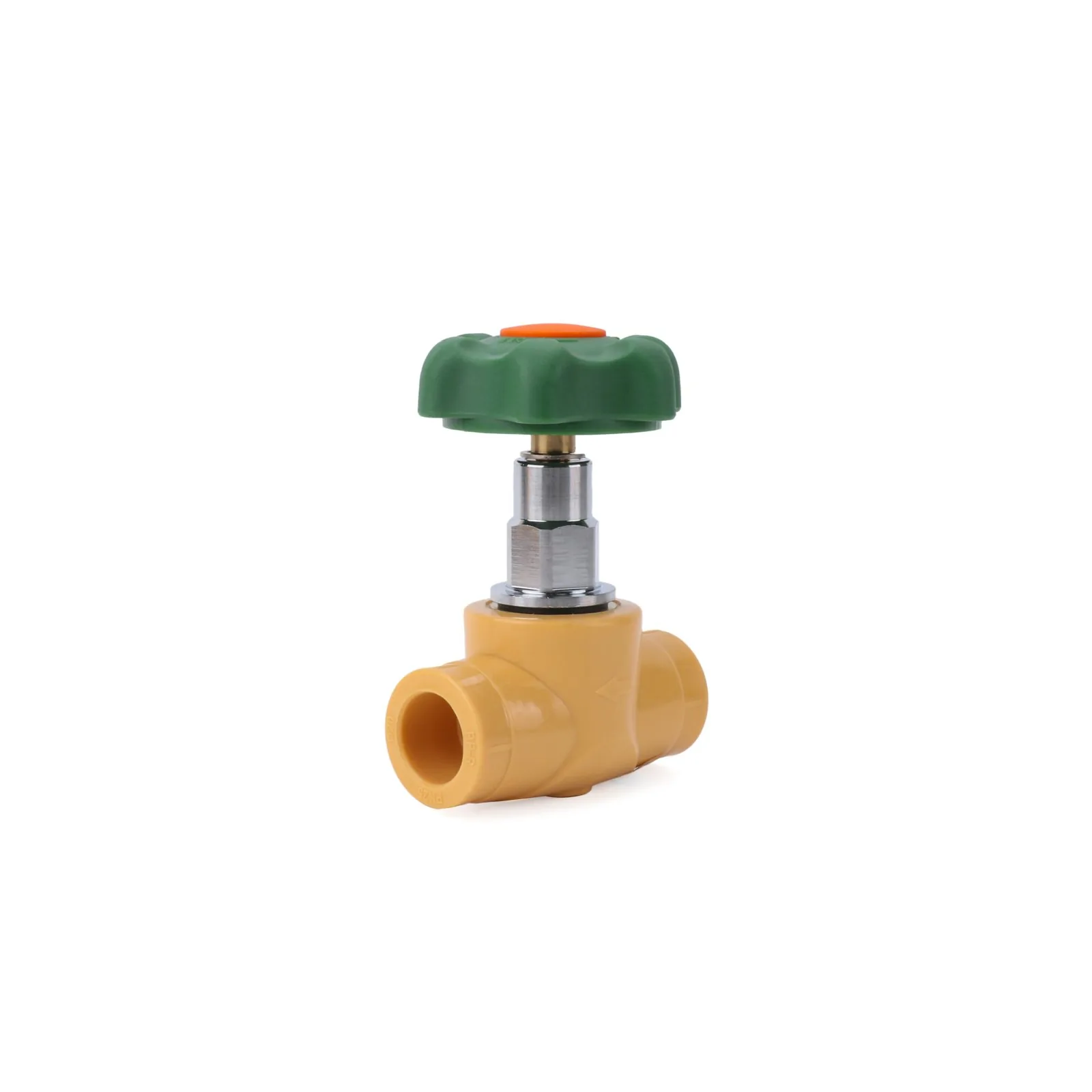 Hitze PP-R stop valve with green handwheel for hot and cold water