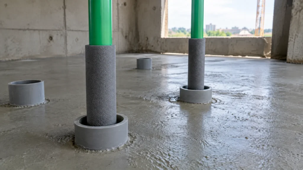 Pipe Sleeves Through Walls and Slabs: Sizing for Thermal Movement on Plastic Pipe (Not Firestopping)